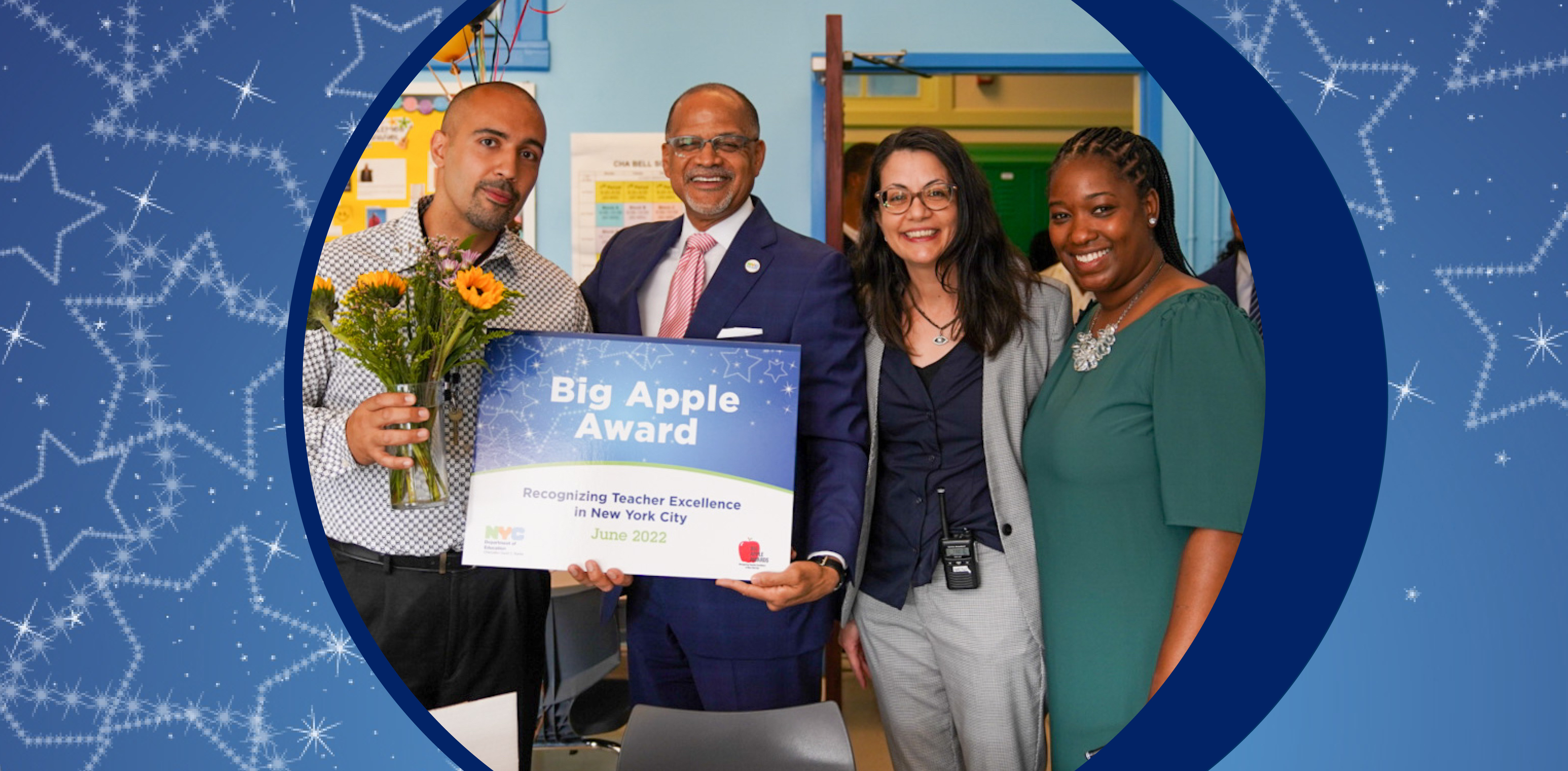 2018 Big Apple Award Recipients Pose with Chancellor Richard A. Carranza