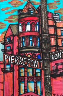 Buildings with clouds in the sky