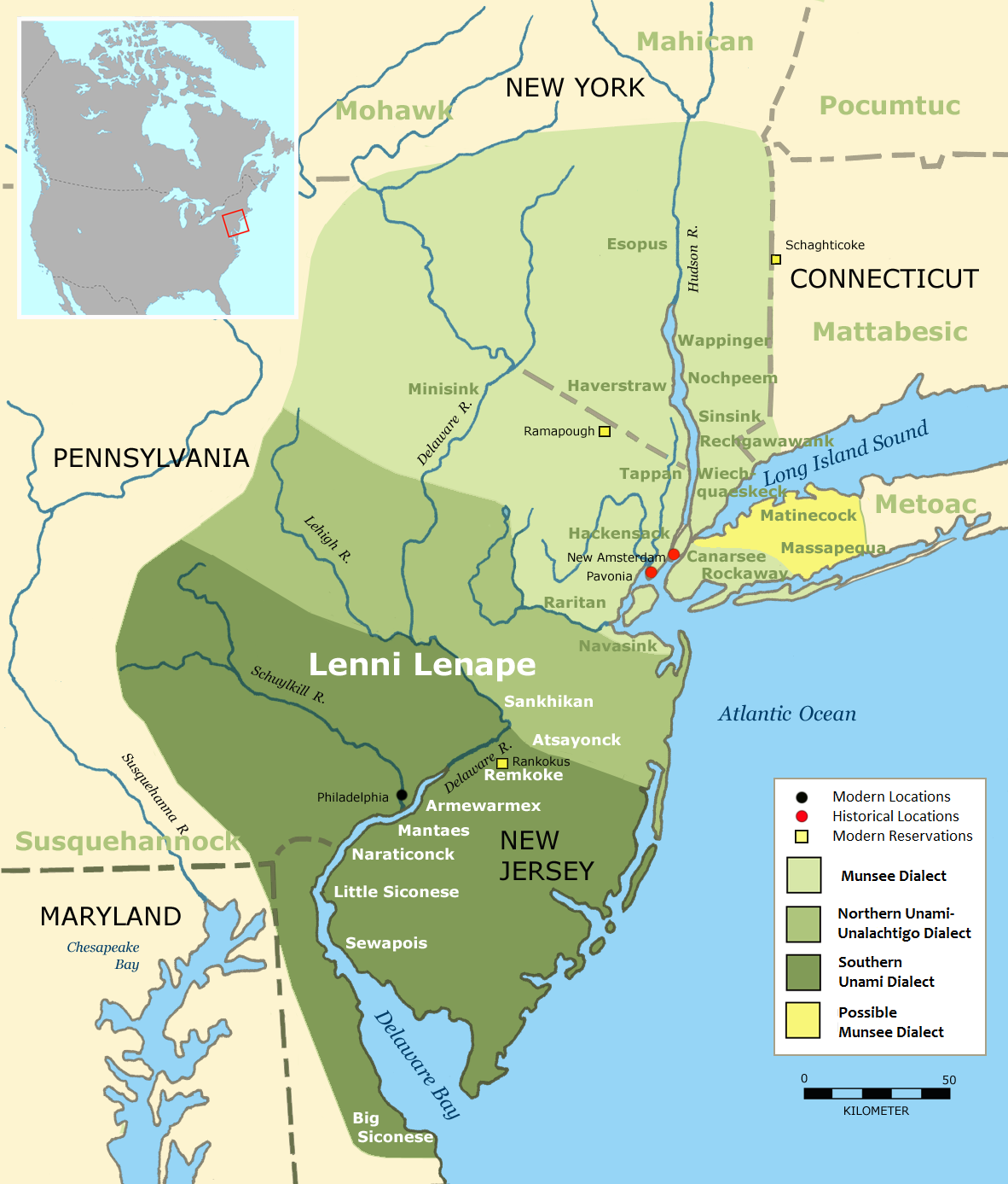 Map of Lenape NY Map of Lenape Settlements During Dutch Colonial Period