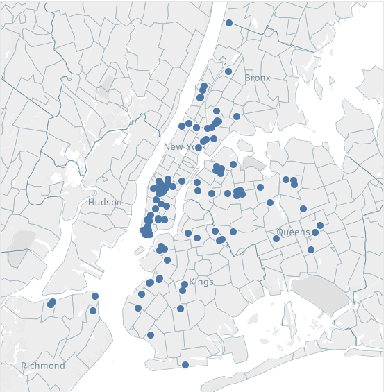 This is a map that shows the locations of community-based organizations that support multilingual learners and English language learners