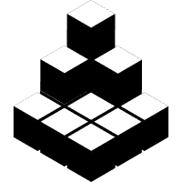 Black and white blocks stacked in a tower