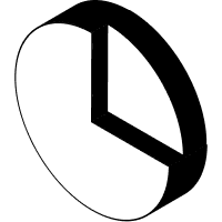 Black and white 3D pie chart