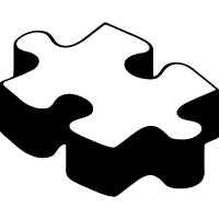 Black and white 3D puzzle piece