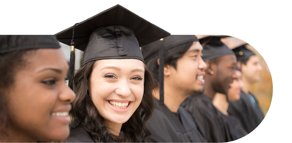 Decorative image of high school graduates.