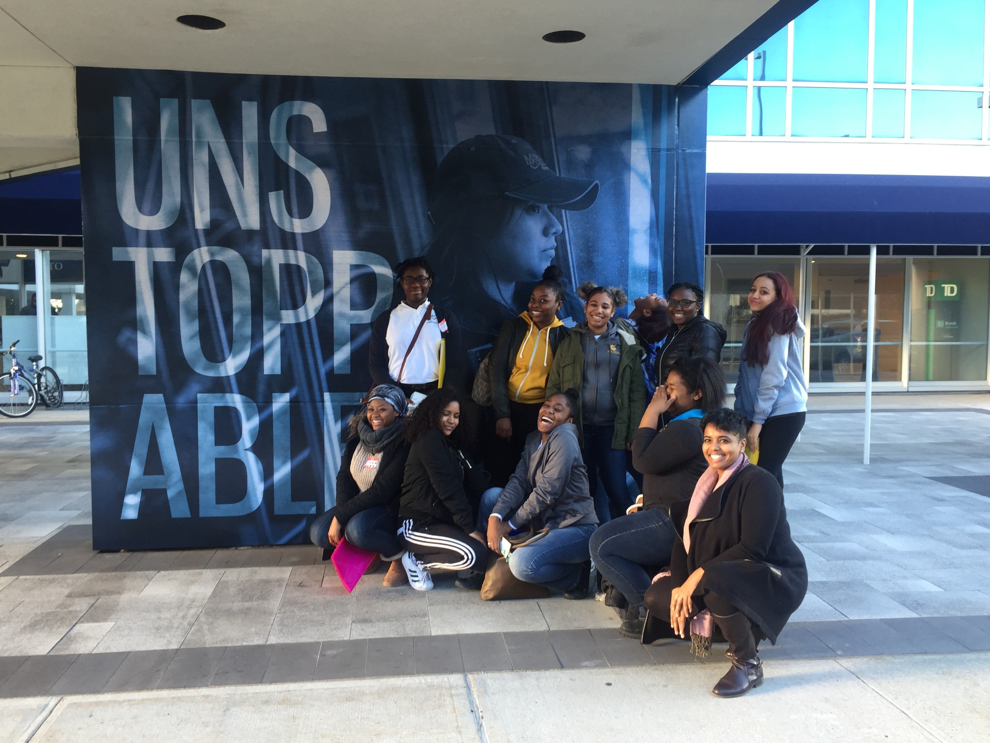 NYC GREAT! girls in front of Mercy College