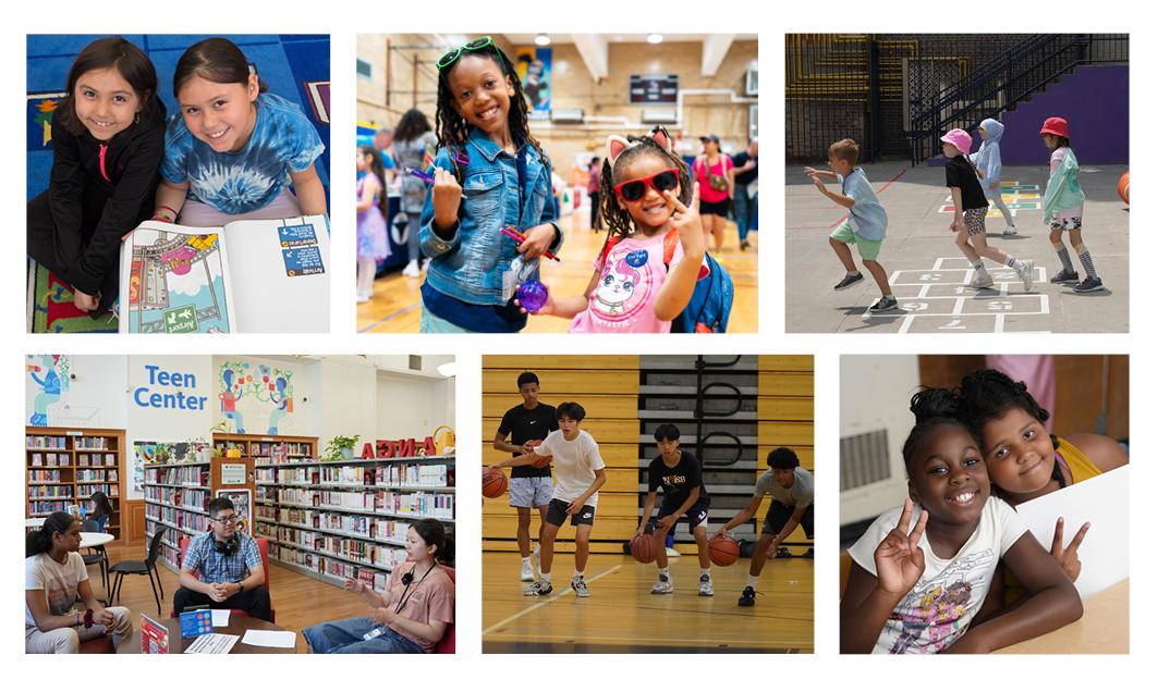 Newsletter banner shows NYCPS students participating in summer activities.