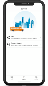 support page within the school bus application.