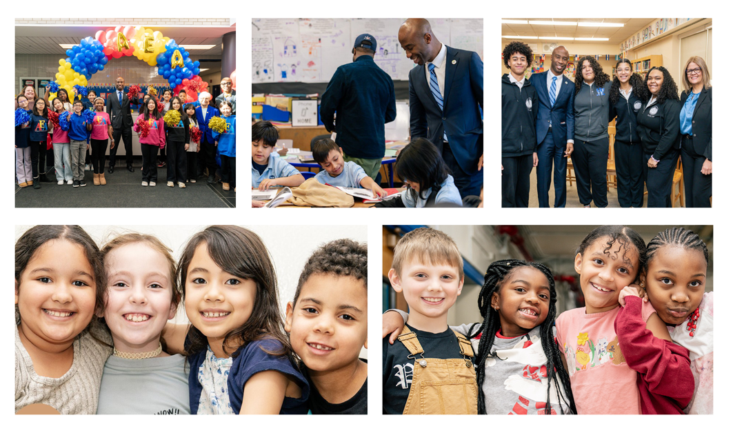 Newsletter banner shows images taken in schools last week.