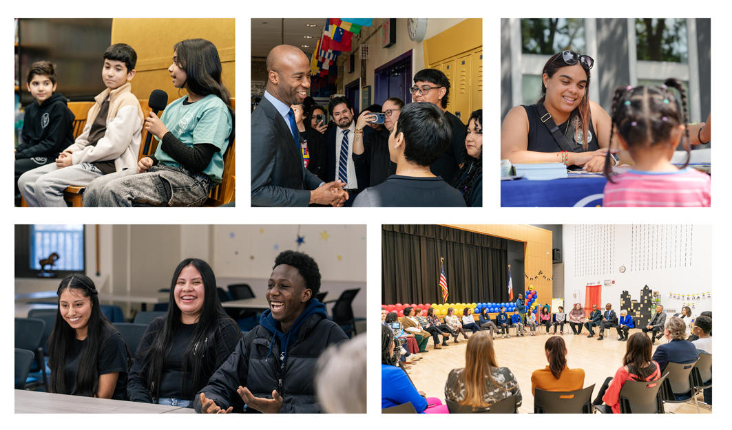 Newsletter banner shows Chancellor Samuels’ school visits last week.