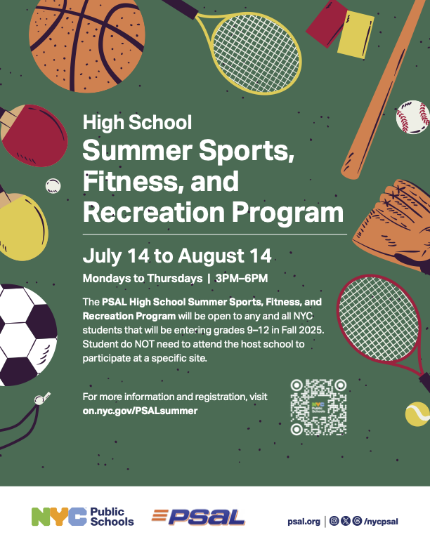 A flyer for the Public Schools Athletic League high school summer program