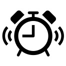 An icon of an alarm clock ringing