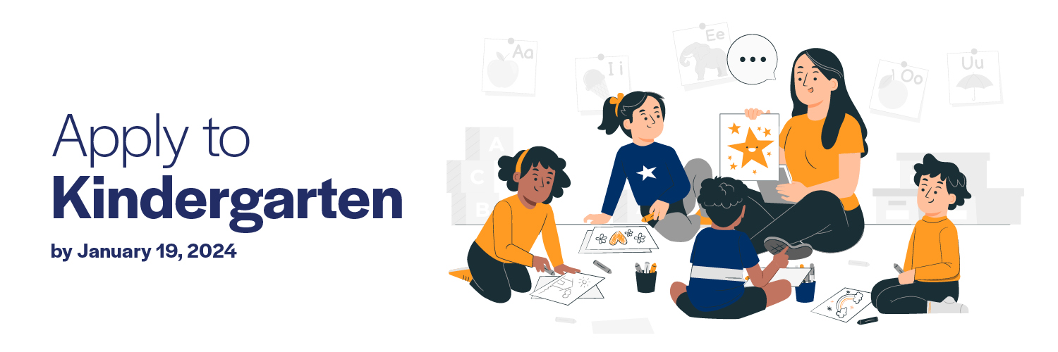 Apply to Kindergarten by Jan 19 graphic