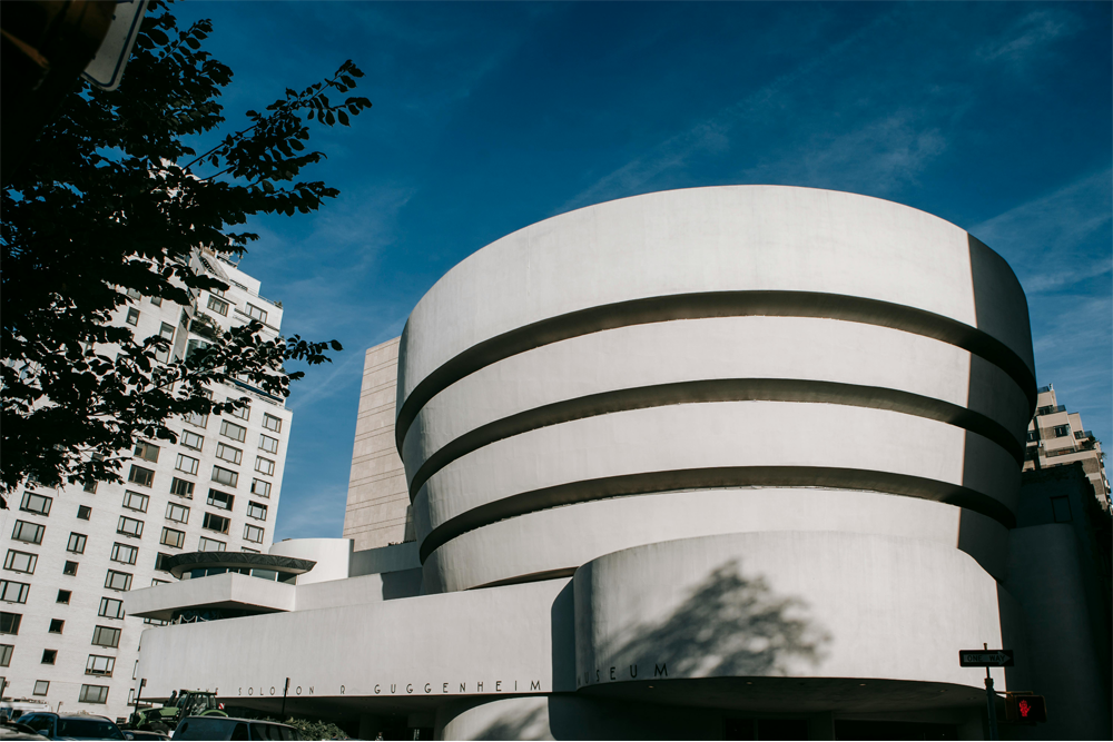 View of the exterior of the Guggenheim Museum in Manhattan