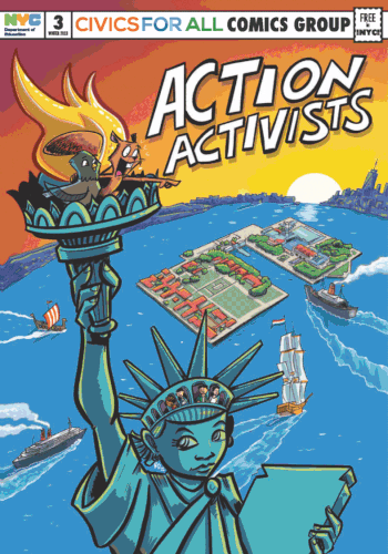 GIF featuring covers of the comic books that the NYC Department of Education has distributed to its students since 2020.