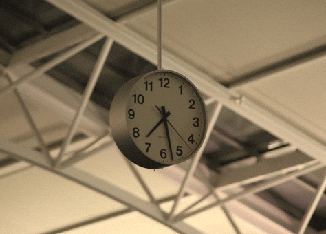 GIF of an analog clock moving forward in time abnormally fast