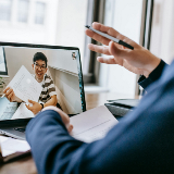 Two people on a video call