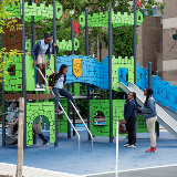 Students play in their school playground