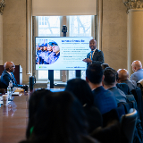 Chancellor Samuels Presenting at Superintendents Meeting in Tweed