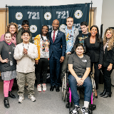 Chancellor Samuels with Students and Staff at P721R