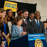 Chancellor with Mayor and Governor at CCFA Announcement
