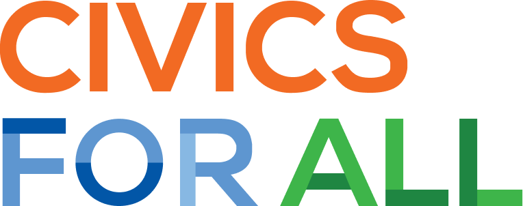Civics for All vertically stacked logo